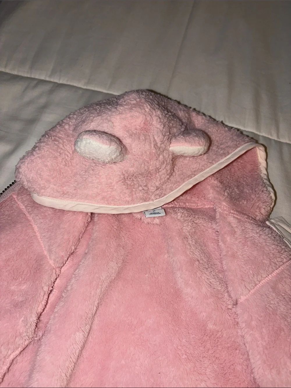 Old Navy Pink Fuzzy Hooded Jacket & Red Heart Hooded Sweatshirt Size 2T